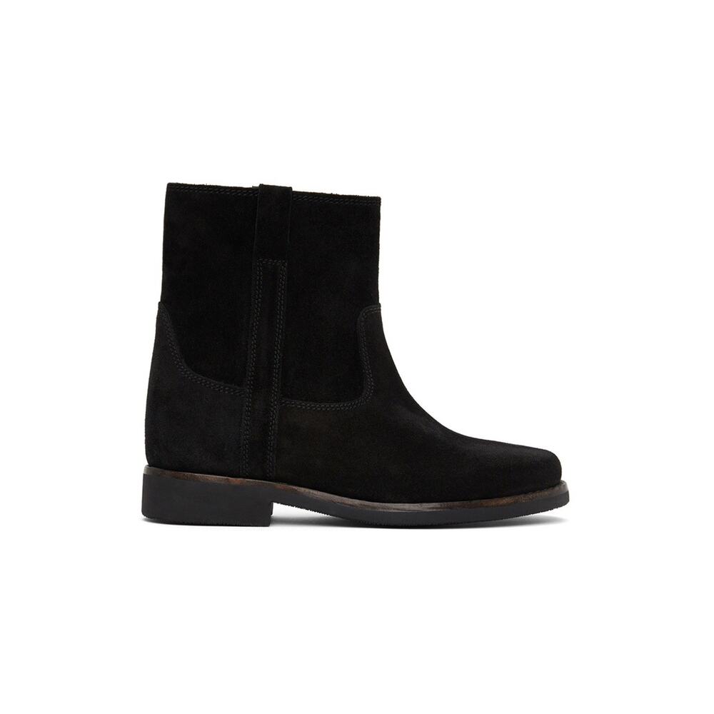 Isabel Marant Black Suede Susee Crisi Ankle Boots Flat FR 41 US 10-11 NEW $850